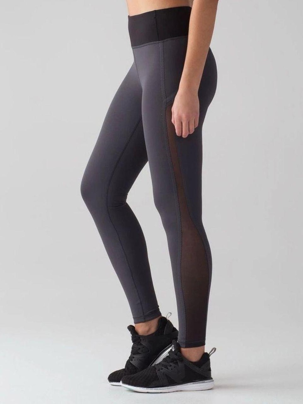 Lululemon Smooth Stride Grey & Black Leggings